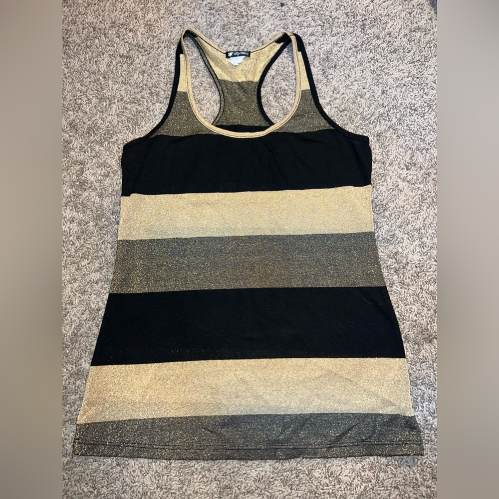 Lily White Gold & Black Tank Top